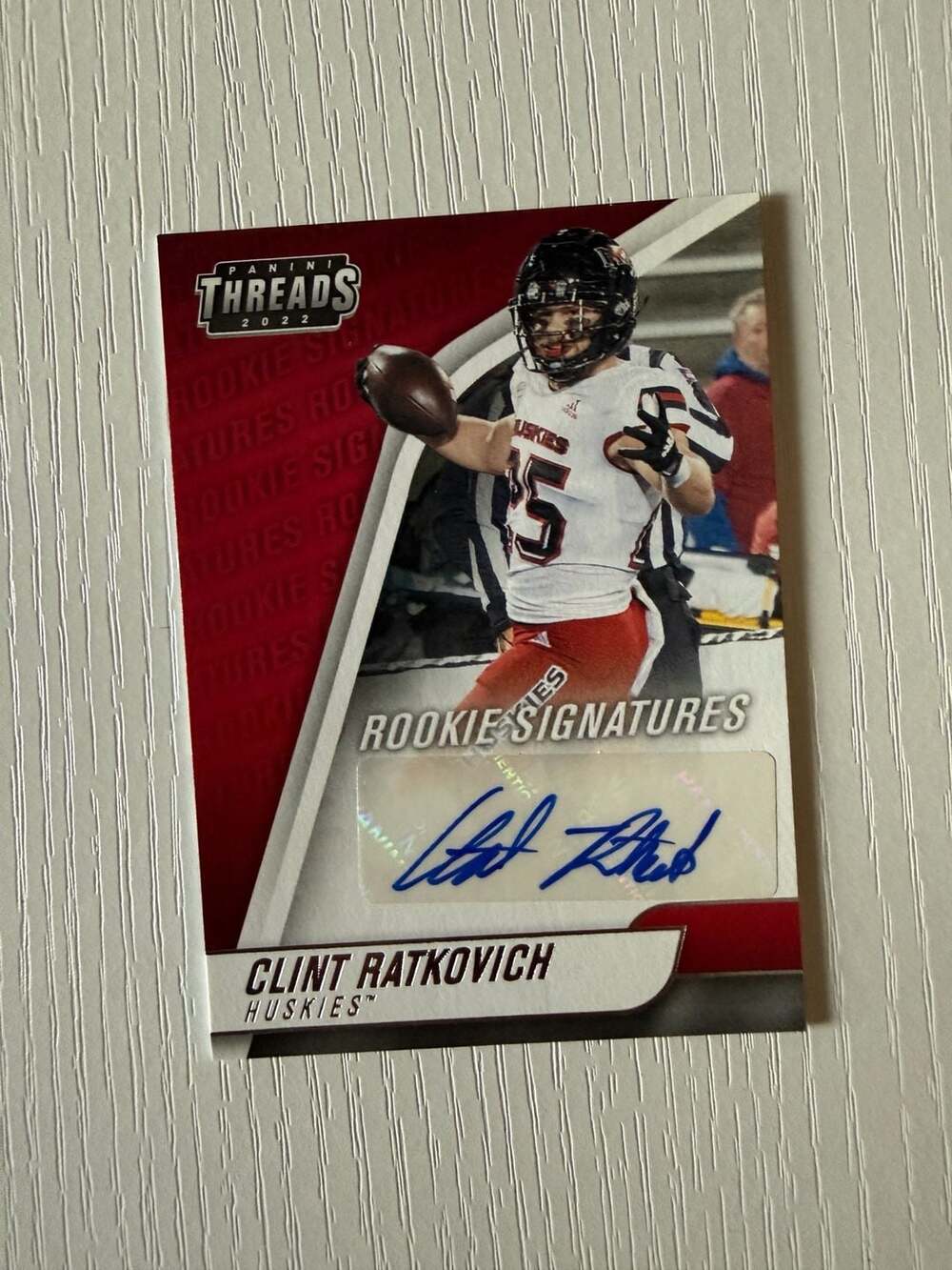 Panini Clint Ratkovich Rookie Signatures Card 2022 Threads